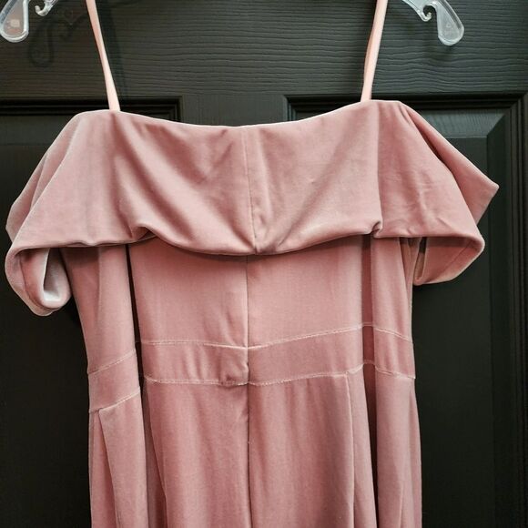 BHLDN Sz. 14 New Edison Velvet Bridesmaid Dress in Blush Mother of the Bride - Picture 9 of 15